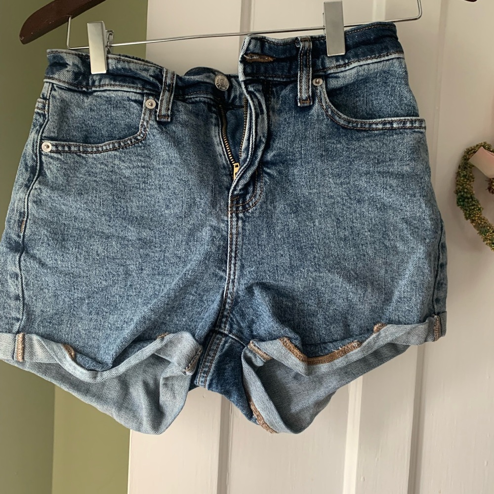 Denim high rise shorts
